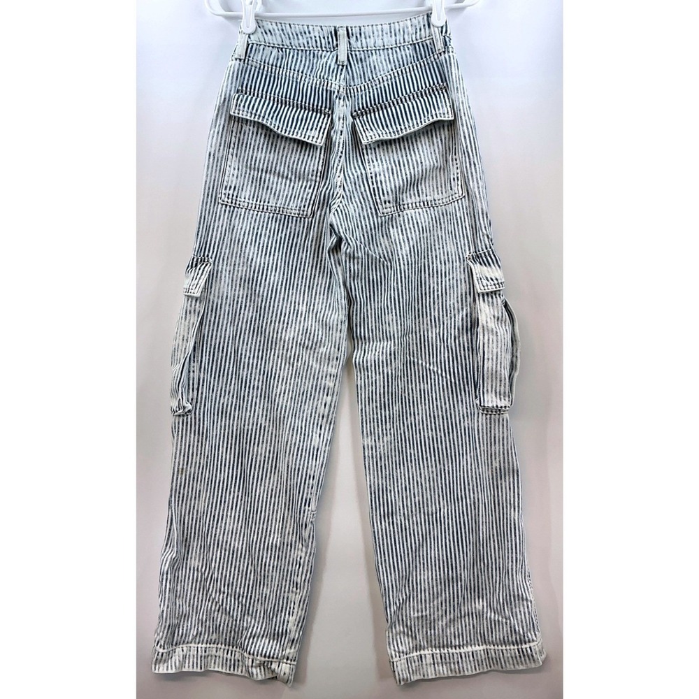 Wild Fable Striped Baggy Cargo Jeans Sz 00 Y2K Skater Utility Streetwear - Picture 2 of 13